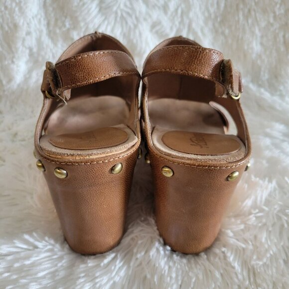 Antelope Brown Leather Wedge Platform Cork Sandals -EU 36 - Picture 8 of 10